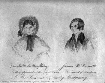 Grace Mark e James McDermott Sketches in un'immagine d'epoca